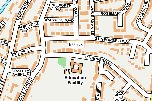 B77 3JX map - OS OpenMap – Local (Ordnance Survey)