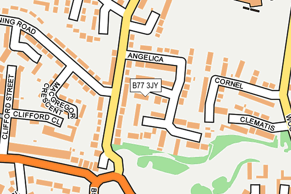 B77 3JY map - OS OpenMap – Local (Ordnance Survey)