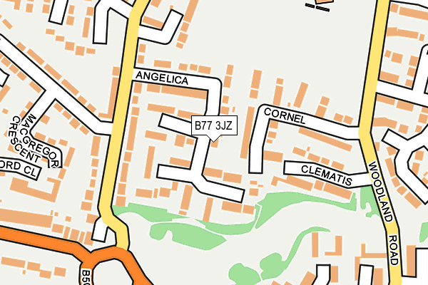 B77 3JZ map - OS OpenMap – Local (Ordnance Survey)