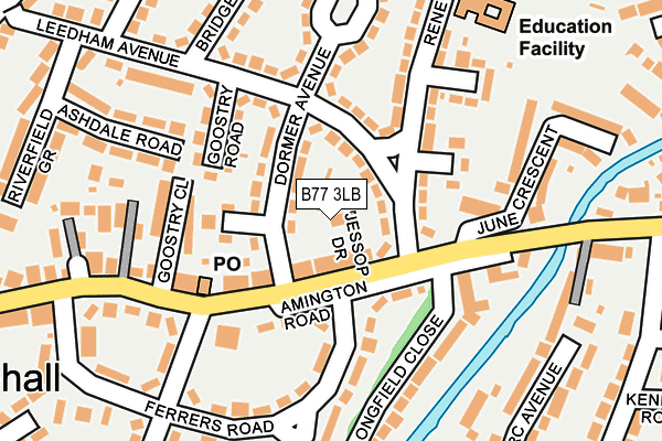 B77 3LB map - OS OpenMap – Local (Ordnance Survey)