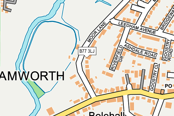 B77 3LJ map - OS OpenMap – Local (Ordnance Survey)