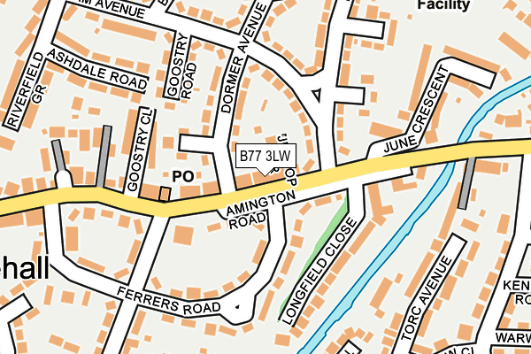 B77 3LW map - OS OpenMap – Local (Ordnance Survey)