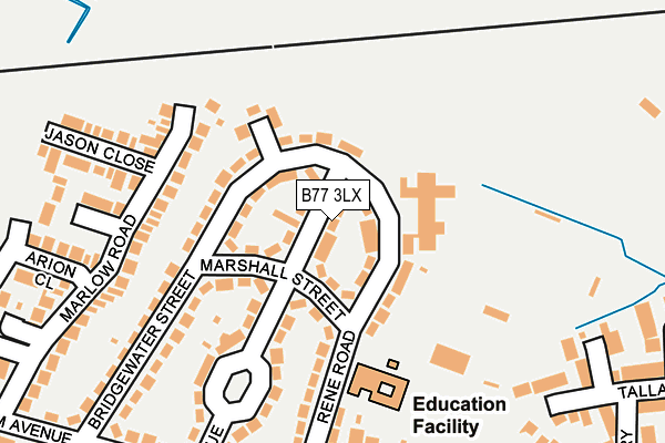 B77 3LX map - OS OpenMap – Local (Ordnance Survey)
