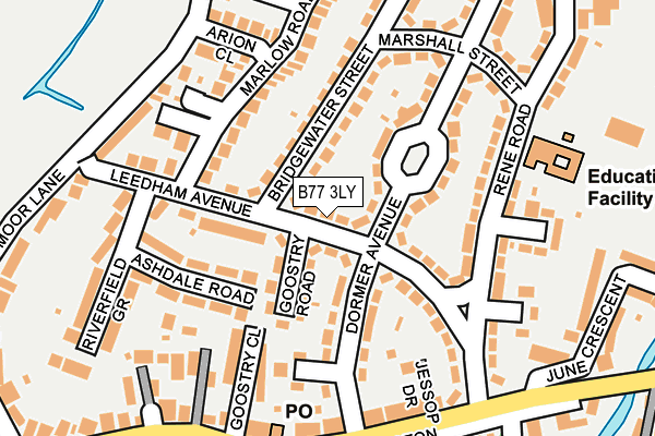 B77 3LY map - OS OpenMap – Local (Ordnance Survey)