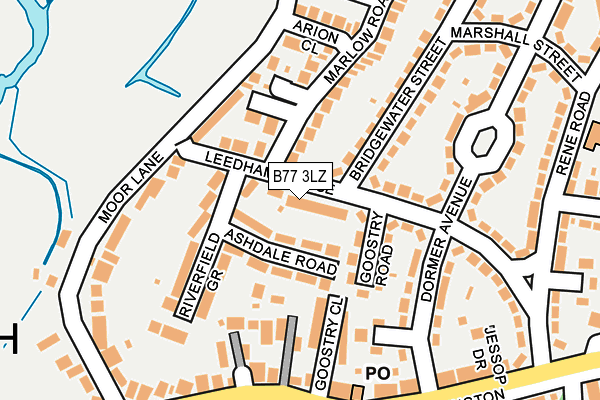 B77 3LZ map - OS OpenMap – Local (Ordnance Survey)