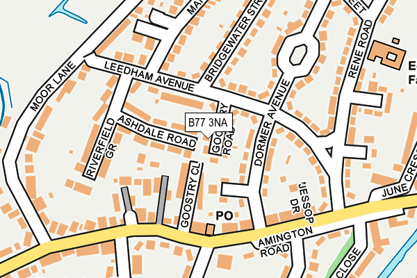 B77 3NA map - OS OpenMap – Local (Ordnance Survey)