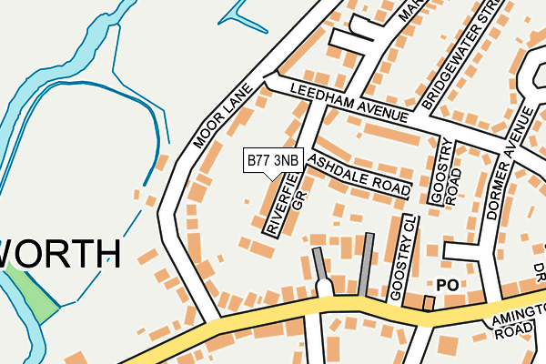 B77 3NB map - OS OpenMap – Local (Ordnance Survey)