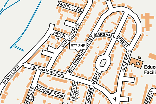 B77 3NE map - OS OpenMap – Local (Ordnance Survey)