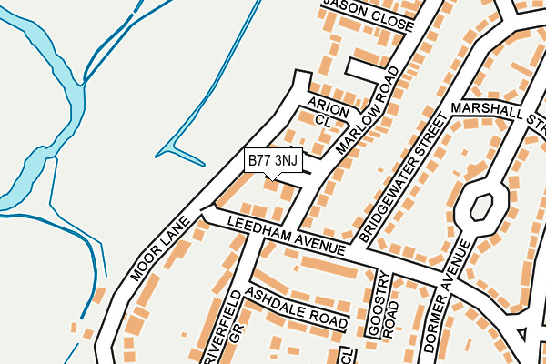 B77 3NJ map - OS OpenMap – Local (Ordnance Survey)