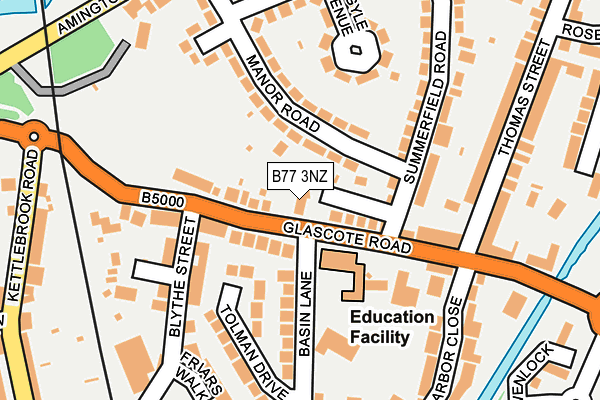 B77 3NZ map - OS OpenMap – Local (Ordnance Survey)