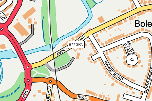 B77 3PA map - OS OpenMap – Local (Ordnance Survey)