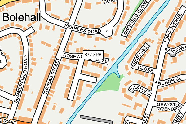 B77 3PB map - OS OpenMap – Local (Ordnance Survey)