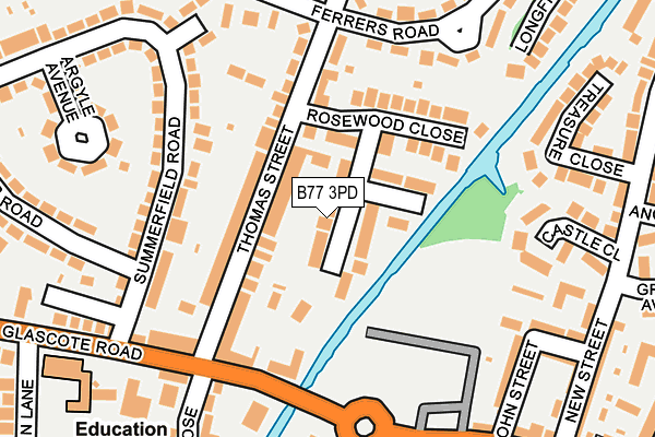 B77 3PD map - OS OpenMap – Local (Ordnance Survey)