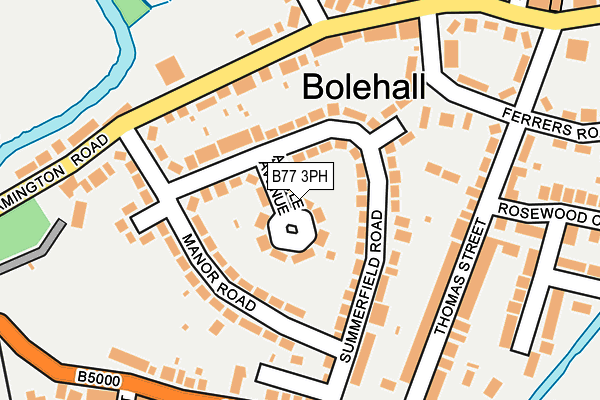 B77 3PH map - OS OpenMap – Local (Ordnance Survey)