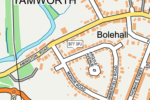 B77 3PJ map - OS OpenMap – Local (Ordnance Survey)