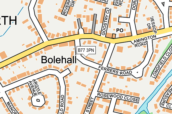 B77 3PN map - OS OpenMap – Local (Ordnance Survey)