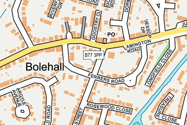 B77 3PP map - OS OpenMap – Local (Ordnance Survey)