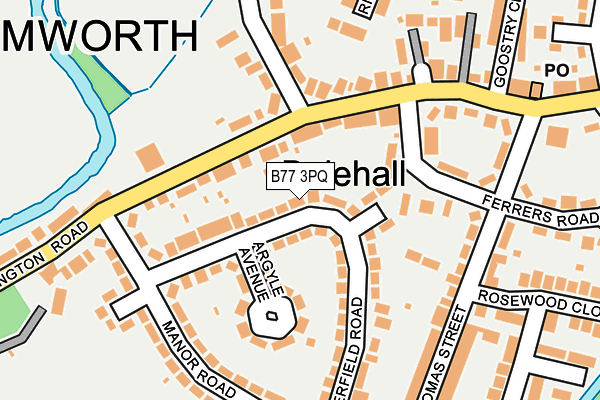 B77 3PQ map - OS OpenMap – Local (Ordnance Survey)