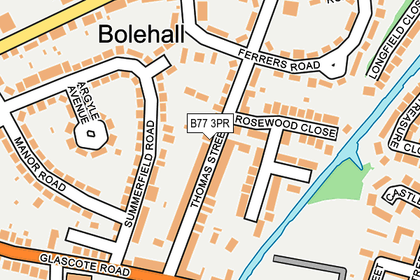 B77 3PR map - OS OpenMap – Local (Ordnance Survey)