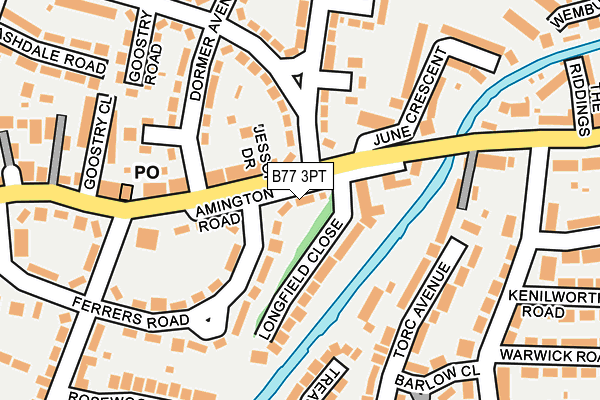 B77 3PT map - OS OpenMap – Local (Ordnance Survey)