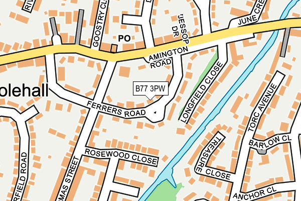 B77 3PW map - OS OpenMap – Local (Ordnance Survey)