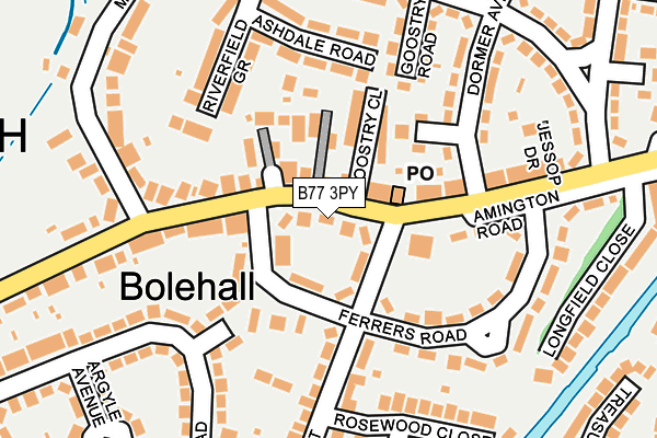 B77 3PY map - OS OpenMap – Local (Ordnance Survey)