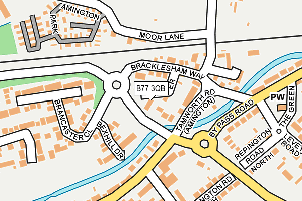 B77 3QB map - OS OpenMap – Local (Ordnance Survey)