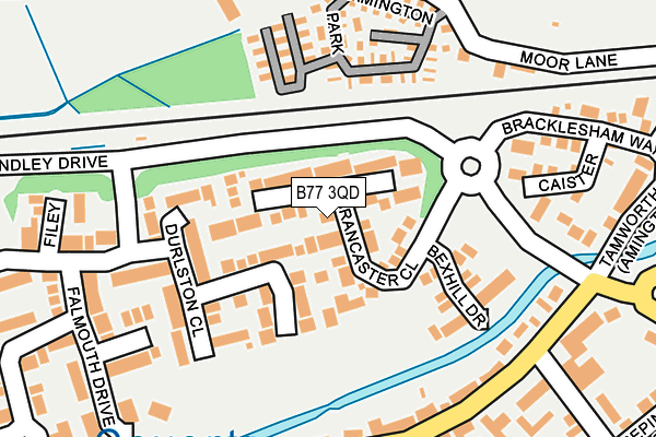 B77 3QD map - OS OpenMap – Local (Ordnance Survey)