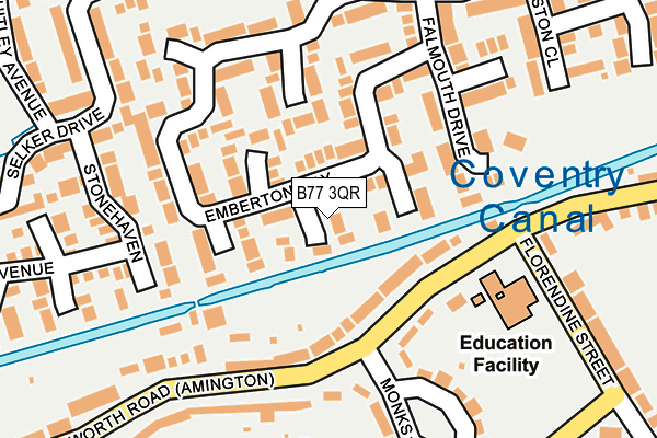 B77 3QR map - OS OpenMap – Local (Ordnance Survey)