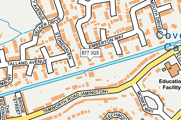 B77 3QS map - OS OpenMap – Local (Ordnance Survey)