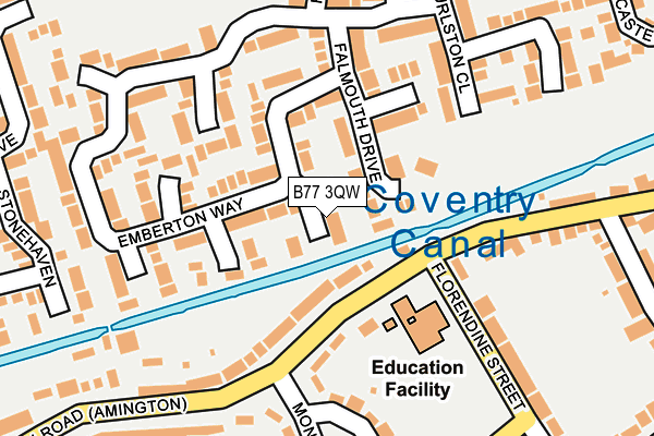 B77 3QW map - OS OpenMap – Local (Ordnance Survey)