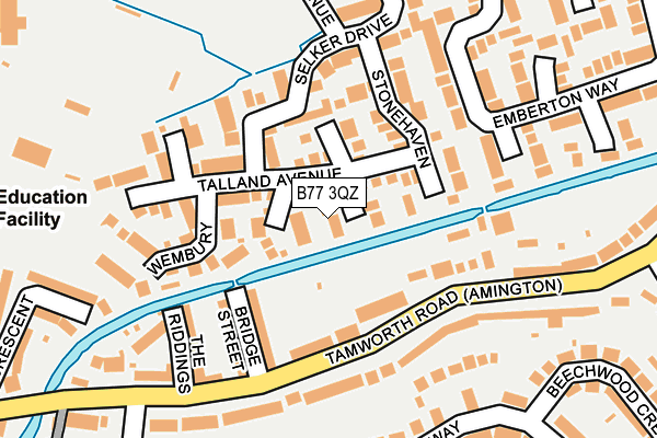 B77 3QZ map - OS OpenMap – Local (Ordnance Survey)