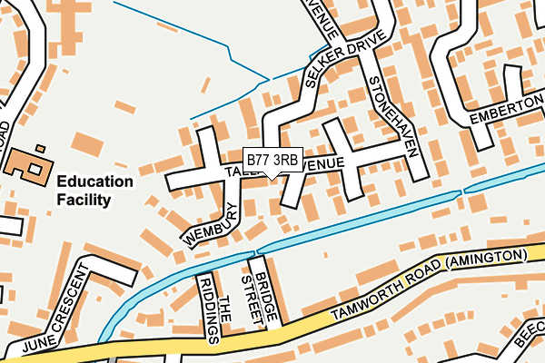B77 3RB map - OS OpenMap – Local (Ordnance Survey)