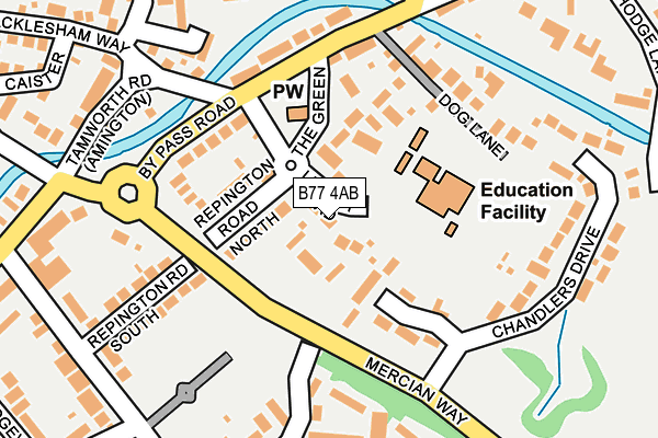 B77 4AB map - OS OpenMap – Local (Ordnance Survey)