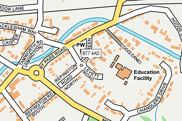 B77 4AD map - OS OpenMap – Local (Ordnance Survey)