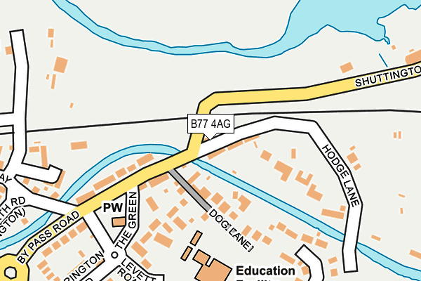 B77 4AG map - OS OpenMap – Local (Ordnance Survey)