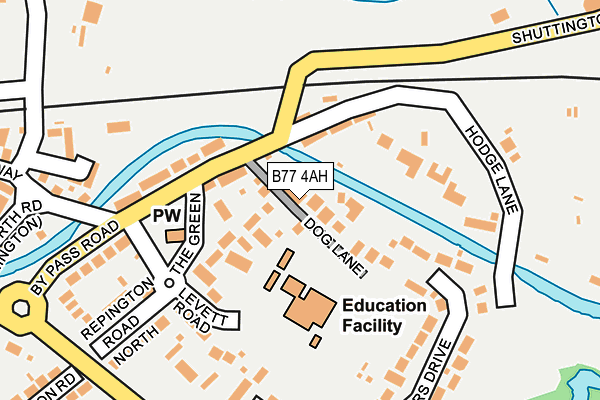 B77 4AH map - OS OpenMap – Local (Ordnance Survey)