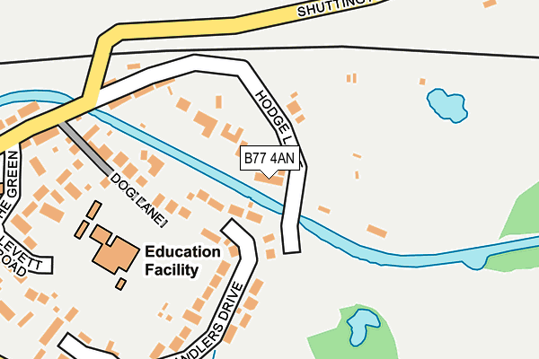 B77 4AN map - OS OpenMap – Local (Ordnance Survey)