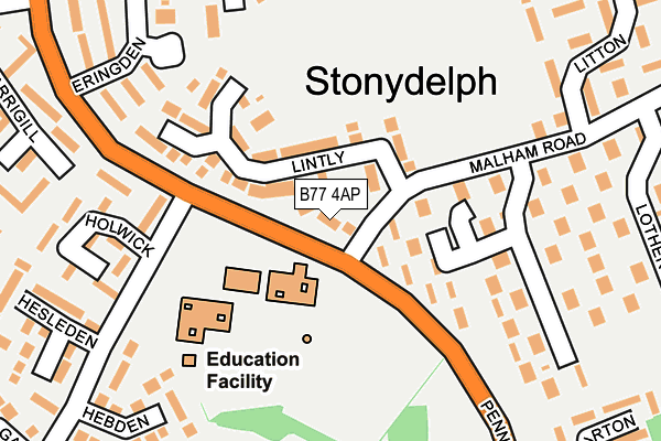 B77 4AP map - OS OpenMap – Local (Ordnance Survey)