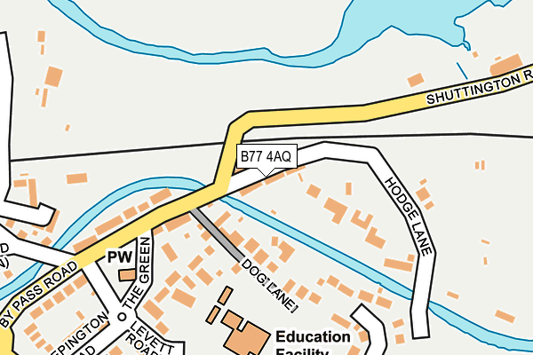 B77 4AQ map - OS OpenMap – Local (Ordnance Survey)