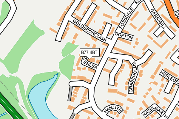 B77 4BT map - OS OpenMap – Local (Ordnance Survey)