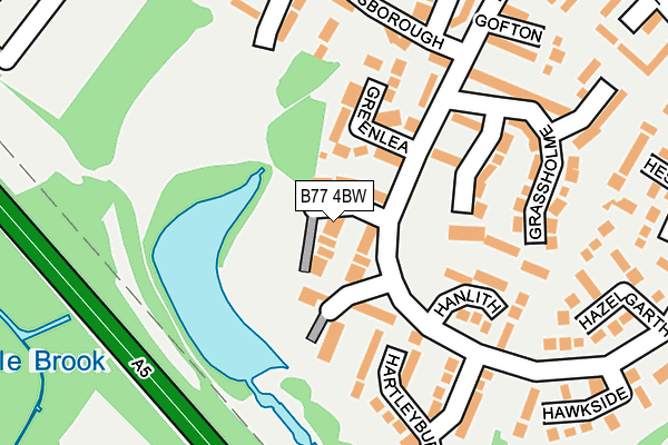 B77 4BW map - OS OpenMap – Local (Ordnance Survey)