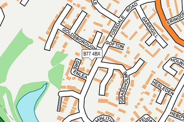 B77 4BX map - OS OpenMap – Local (Ordnance Survey)