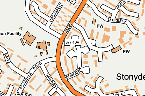 B77 4DA map - OS OpenMap – Local (Ordnance Survey)