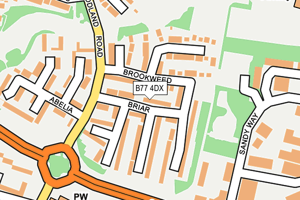 B77 4DX map - OS OpenMap – Local (Ordnance Survey)