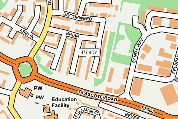 B77 4DY map - OS OpenMap – Local (Ordnance Survey)