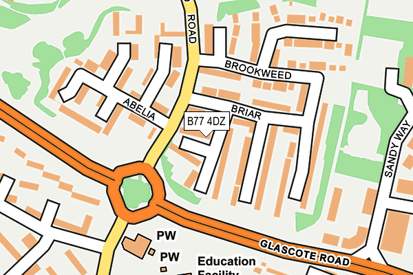 B77 4DZ map - OS OpenMap – Local (Ordnance Survey)