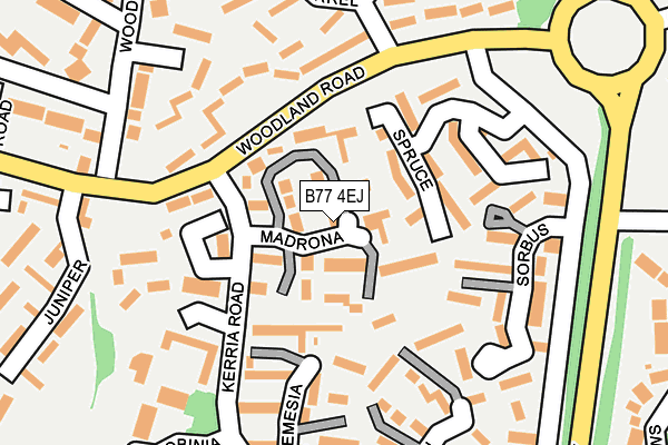 B77 4EJ map - OS OpenMap – Local (Ordnance Survey)