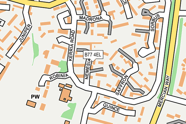 B77 4EL map - OS OpenMap – Local (Ordnance Survey)