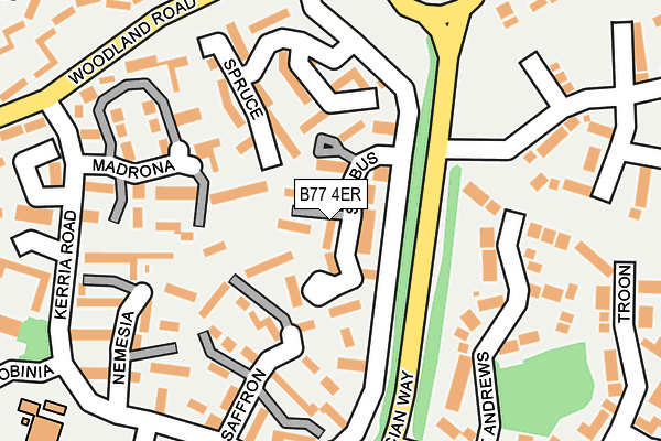 B77 4ER map - OS OpenMap – Local (Ordnance Survey)